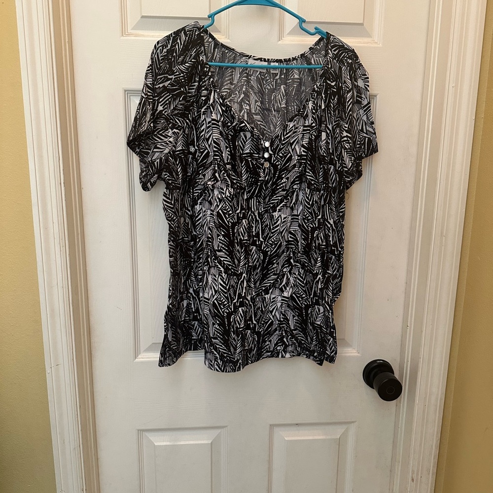 Kim Rogers 3X Black and White Women's Top